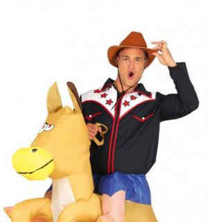 Cow-boy sur cheval gonflable