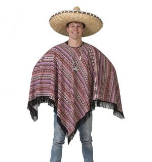 Poncho mexicain traditionnel coloré