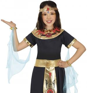 Pharaonne Egyptienne fille noir et or taille 3/4 ans