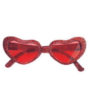 Lunettes coeur rouge à paillettes