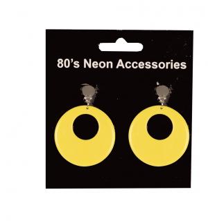 Boucles d'oreilles jaune années 80