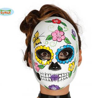 Masque jour des morts fleurs