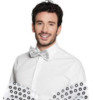 Noeud papillon à sequin argent