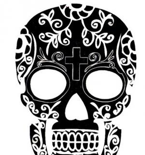Tatouage temporaire tête de mort mexicaine