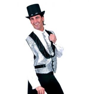 Gilet à sequins collés argent taille S/M
