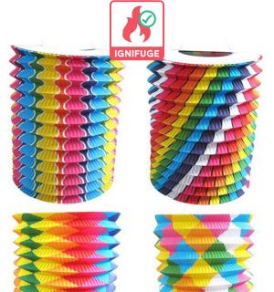 Lampion multicolore bariolé 16cm