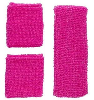 Bandeau et bracelets fluo fuchsia