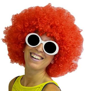 Perruque afro rouge