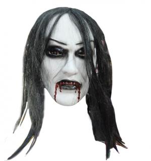 Masque latex blanc face ensanglanté