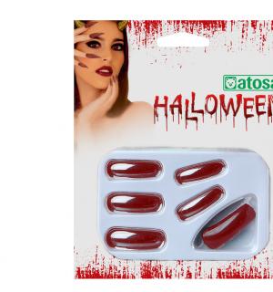 Blister 12 faux ongles rouges + colle
