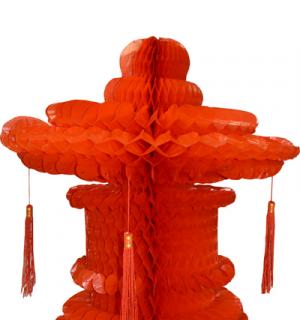Suspension chinoise rouge 80 cm