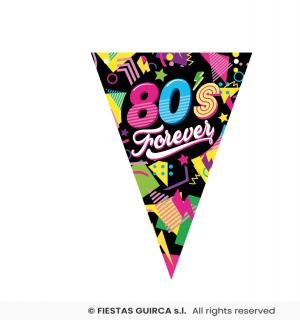 Guirlande fanions 3m années 80 Forever