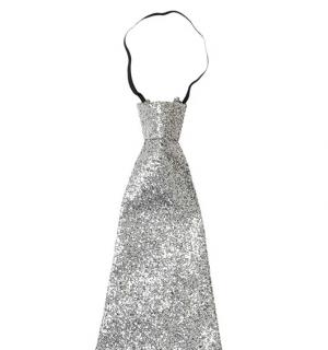 Cravate à paillettes argent