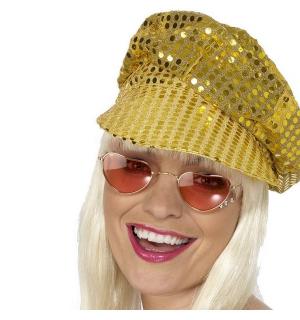 Casquette à paillettes or