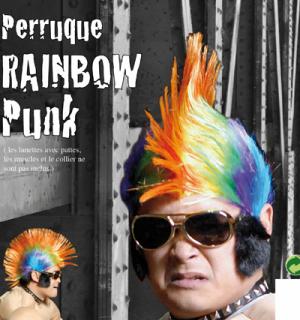 Perruque punk crete multicolore