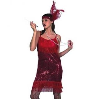 Charleston rouge franges et paillettes