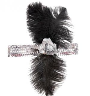 Bandeau charleston luxe argent/noir