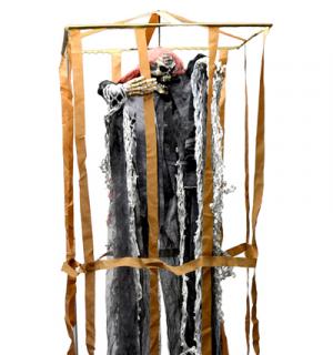 Squelette dans cage 90 cm lumineux et sonore