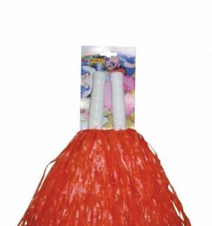 Paire de petits pompons orange